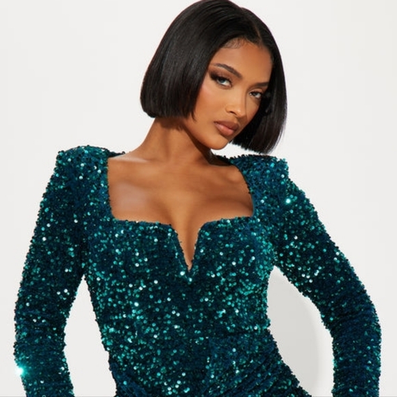 Fashion Nova Dresses & Skirts - NWT Shiloh Sequin Long Sleeve Dress 2X